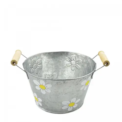 Zink Schale Betty gelb D17cm H10cm
