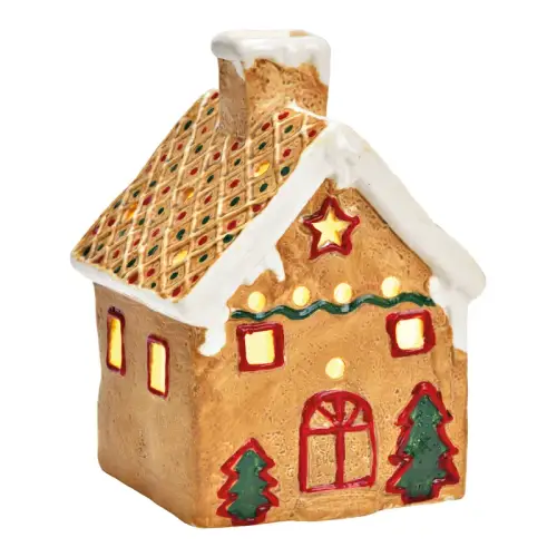 Lichthaus Lebkuchen braun 09x12x08cm