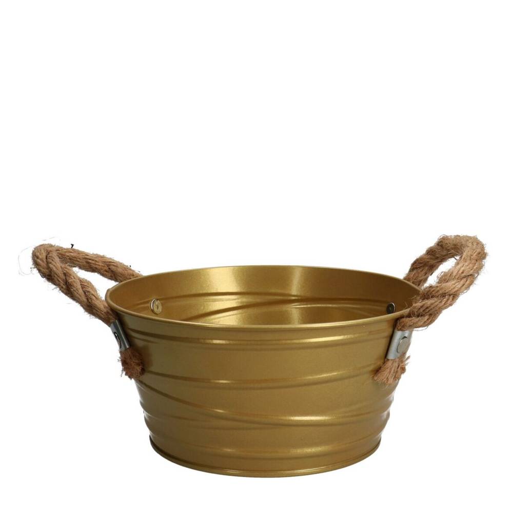 Zink Übertopf Julia gold D18.5cm H09cm 