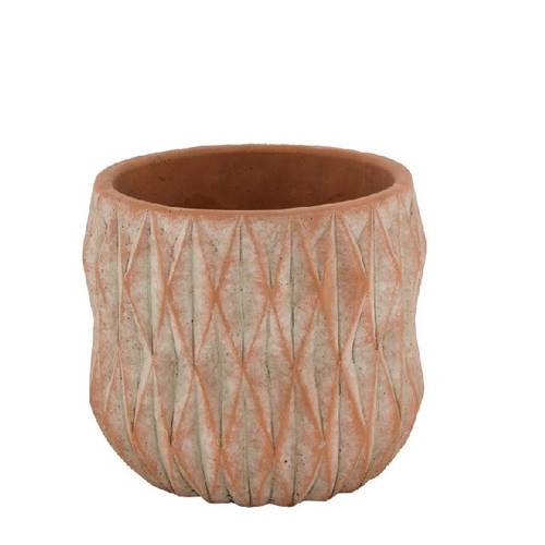 Keramik Übertopf Scretch terra D15.5cm H13.5cm