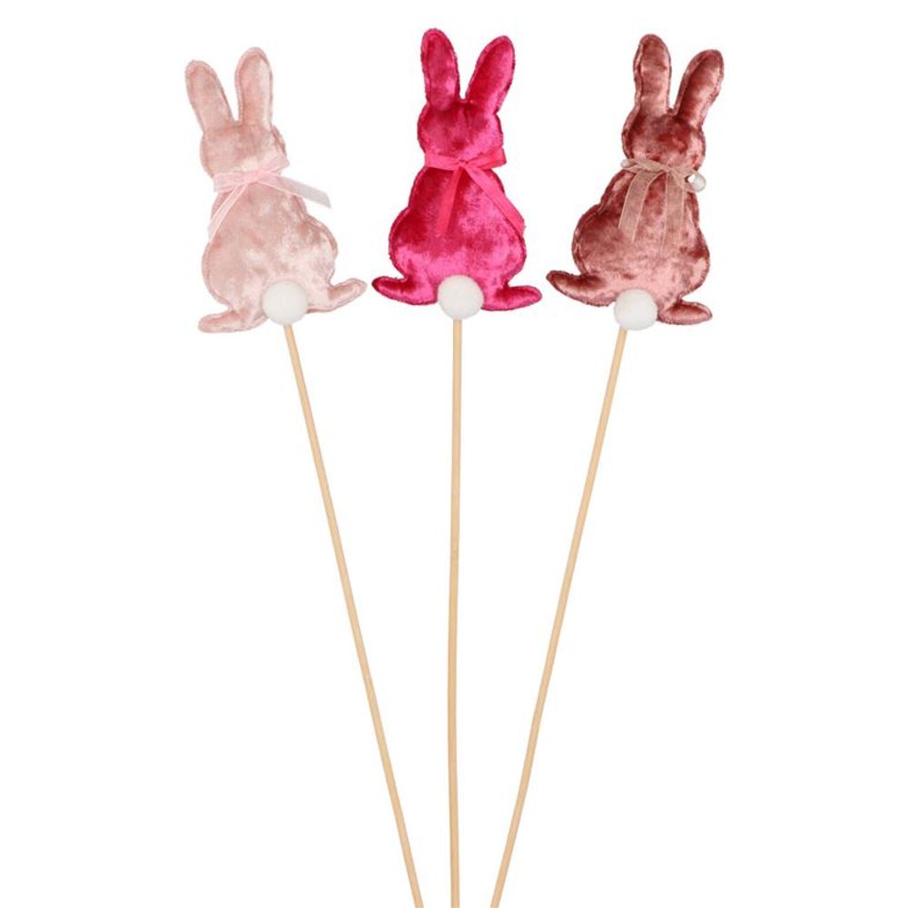 Hase auf Stab rosa mix 08cm H50cm