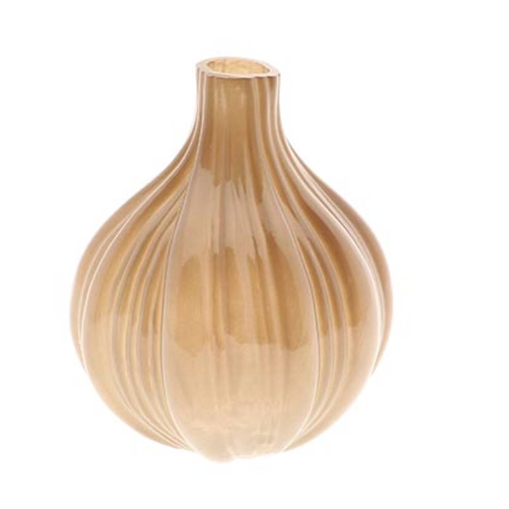 Glas Vase Velin hell braun D18cm H21cm