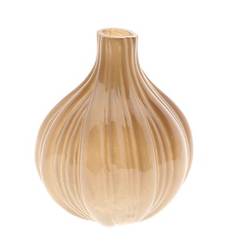 Glas Vase Velin hell braun D18cm H21cm