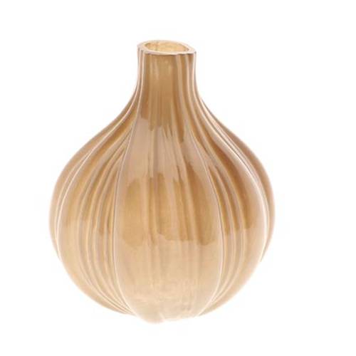 Glas Vase Velin hell braun D18cm H21cm