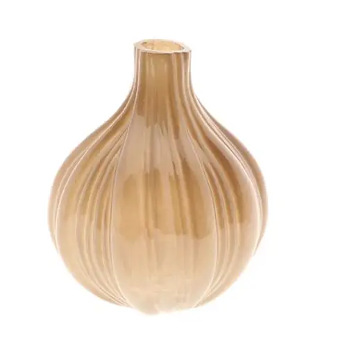 Glas Vase Velin hell braun D18cm H21cm