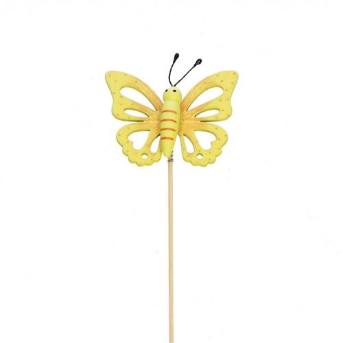 Schmetterling auf Stab gelb L50cm D08cm