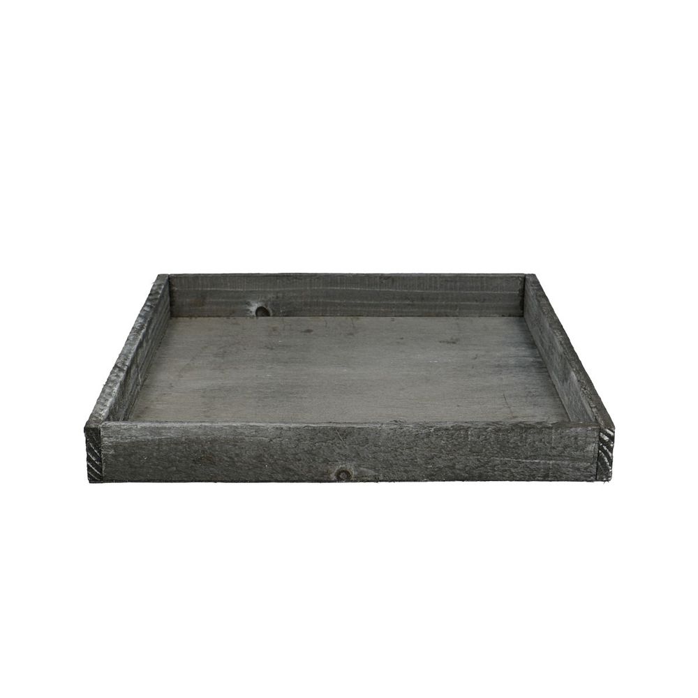 Holz Schale Viereck grau D30cm H04cm