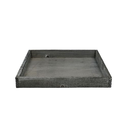 Holz Schale Viereck grau D30cm H04cm