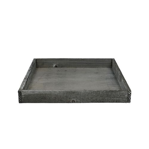 Holz Schale Viereck grau D30cm H04cm