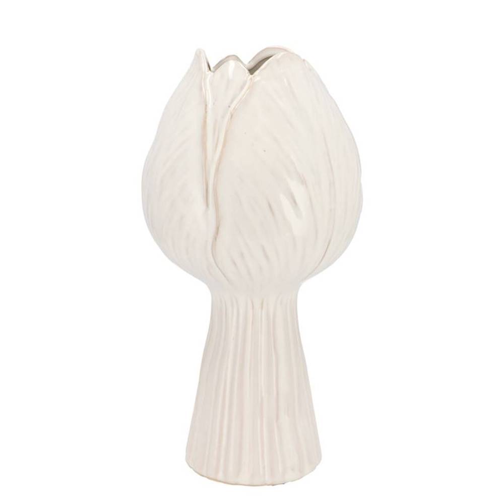 Keramik Vase Tulpe weiss 17x17x32cm