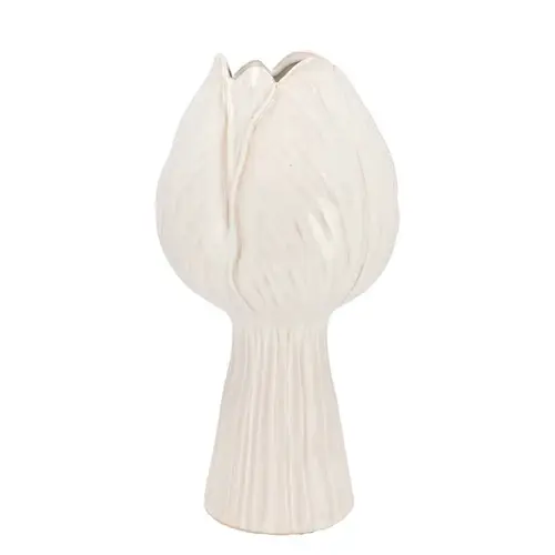 Keramik Vase Tulpe weiss 17x17x32cm