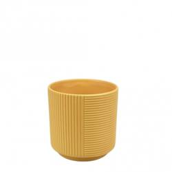 Keramik Topf Groove gelb D10cm H10.5cm