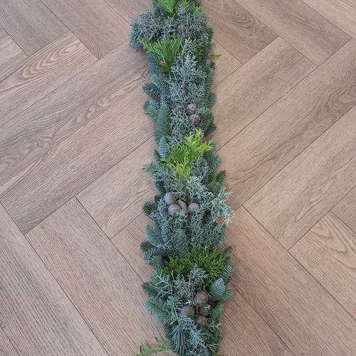Tischgirlande Advent 90cm auf Holzstab