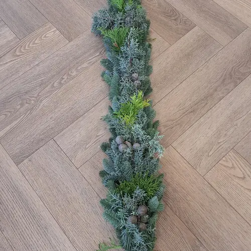 Tischgirlande Advent 90cm auf Holzstab