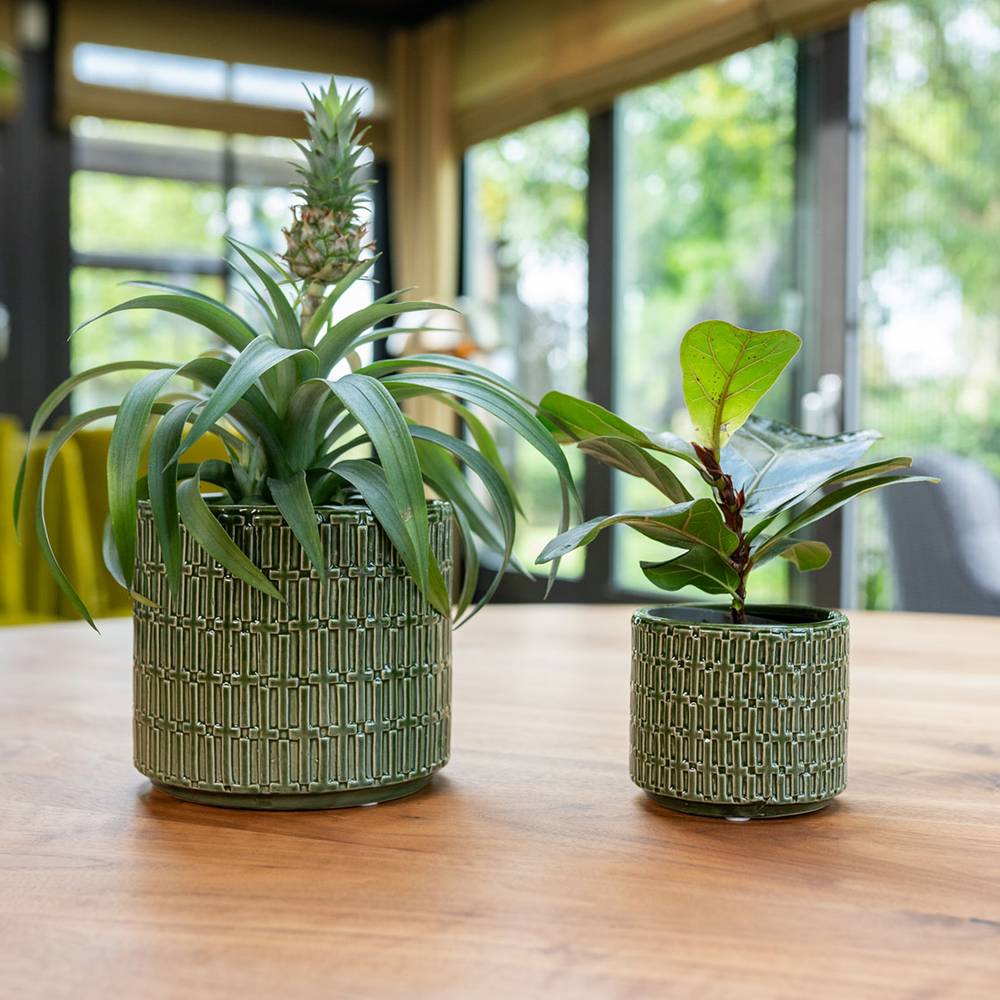 Keramik Übertopf Floor grün D21cm H19cm 