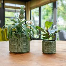 Keramik Übertopf Floor grün D21cm H19cm 