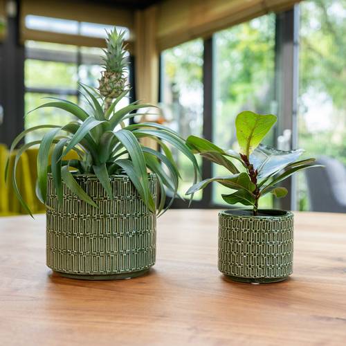 Keramik Übertopf Floor grün D21cm H19cm 