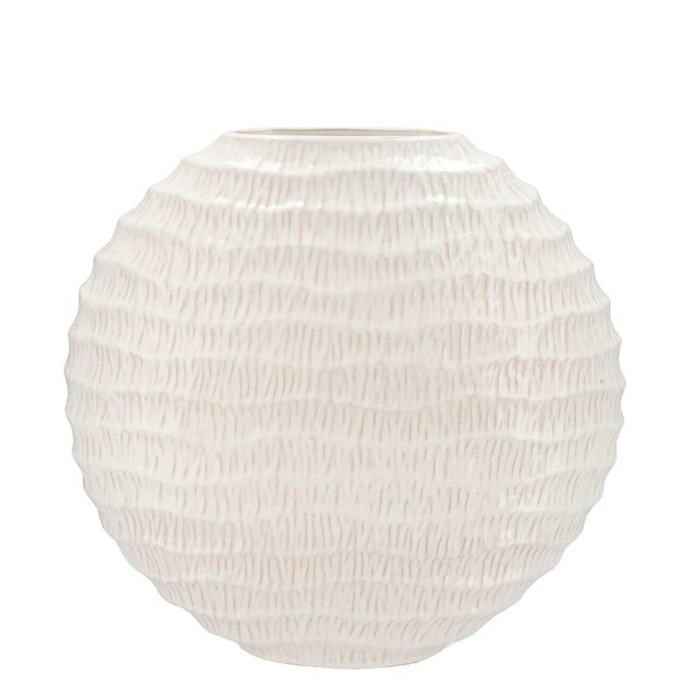 Keramik Vase Lima Oval weiss 31x12x30cm 