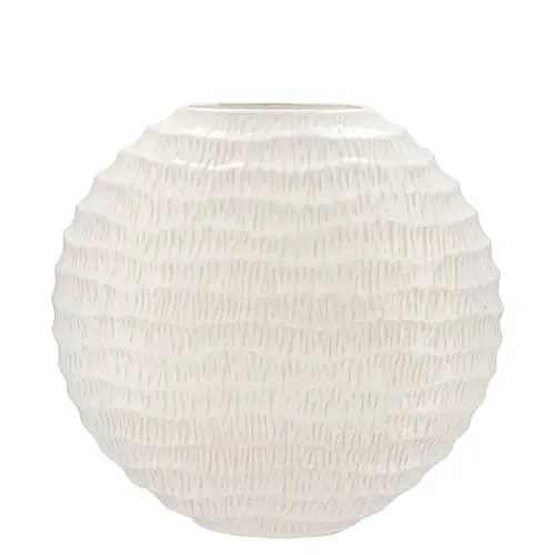 Keramik Vase Lima Oval weiss 31x12x30cm 
