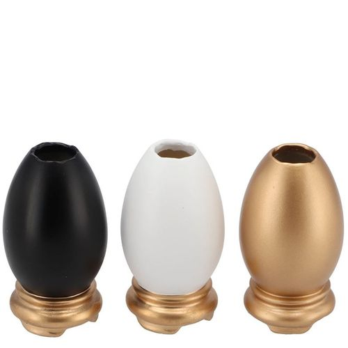 Ostereiervase gold/schwarz/weiss P/1 5x5x