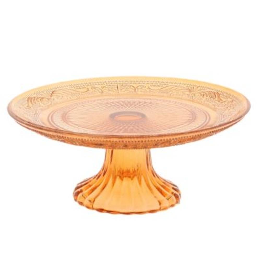 Glas Kuchenplatte Julia orange D18cm H07cm