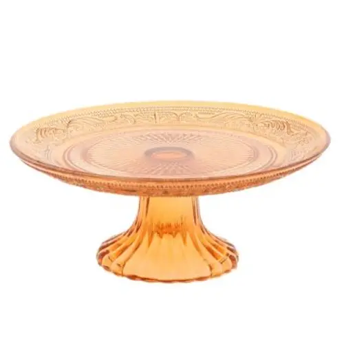 Glas Kuchenplatte Julia orange D18cm H07cm