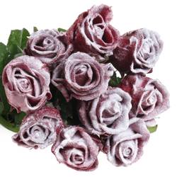 Rose weinrot Wachs Schnee 60cm