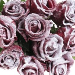 Rose weinrot Wachs Schnee 60cm