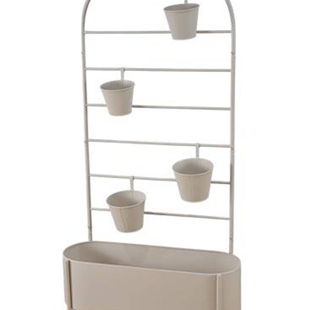 Pflanzenständer mit 4 Übertöpfen grau 70x140cm