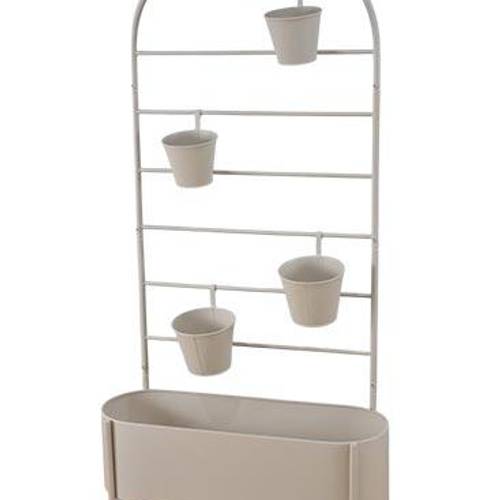 Pflanzenständer mit 4 Übertöpfen grau 70x140cm