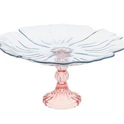 Glas Kuchenplatte Tivoli blau D25cm H13cm