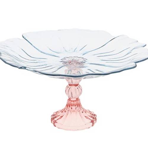 Glas Kuchenplatte Tivoli blau D25cm H13cm