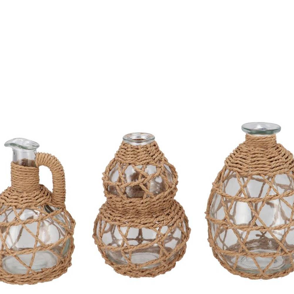 Glas Ginny Flasche und Kanne natural mix 10x15cm