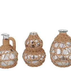 Glas Ginny Flasche und Kanne natural mix 10x15cm