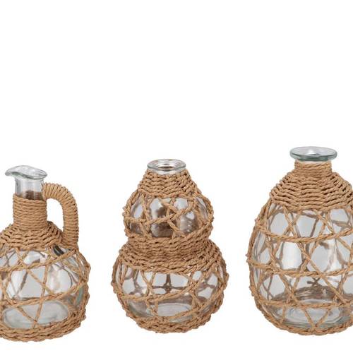 Glas Ginny Flasche und Kanne natural mix 10x15cm