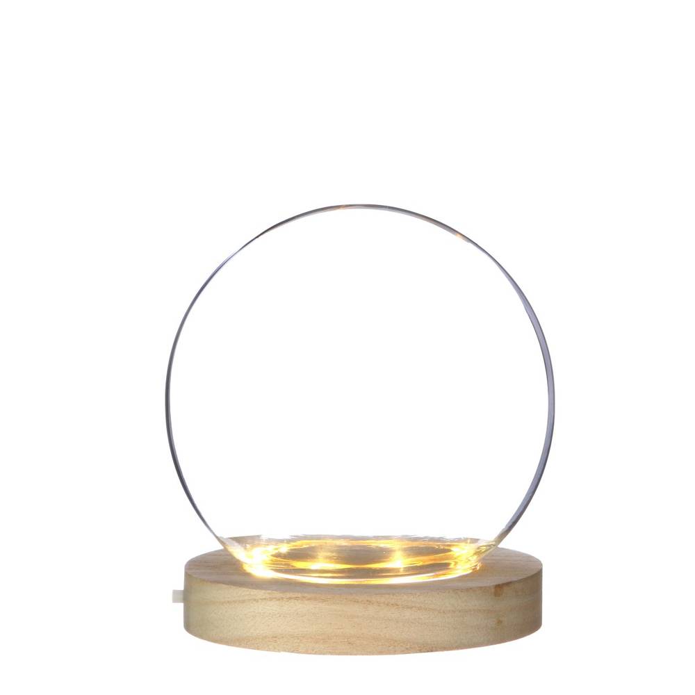 Glas Glocke mit LED D13cm H12cm inkl.Batt.