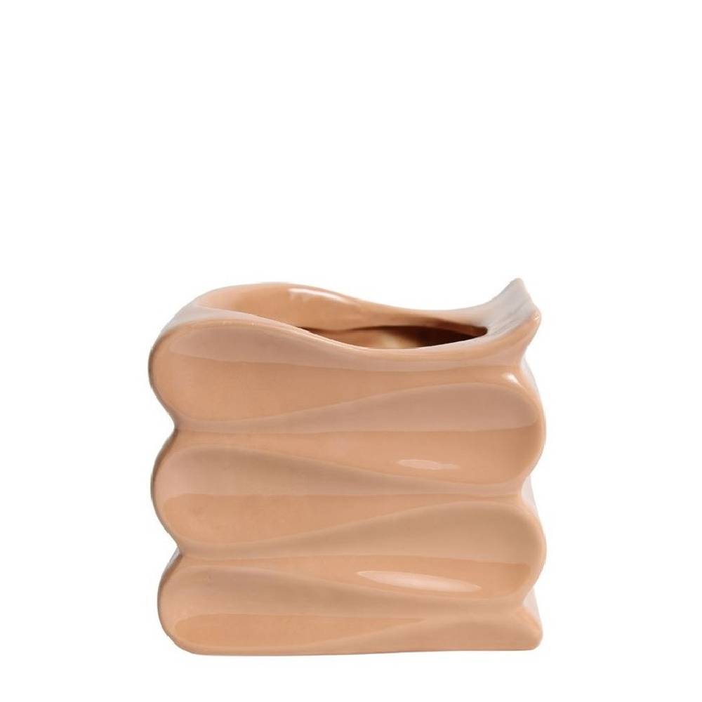Keramik Topf Wave orange D16/13.5cm H14cm