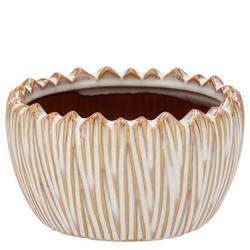 Keramik Übertopf Ella Rund creme 16x16x09cm