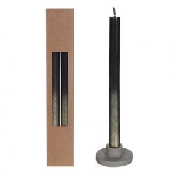 Kerze Goldspray schwarz D02cm H25cm x2
