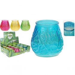 Citronella kerze im Glas mix D09cm H10cm