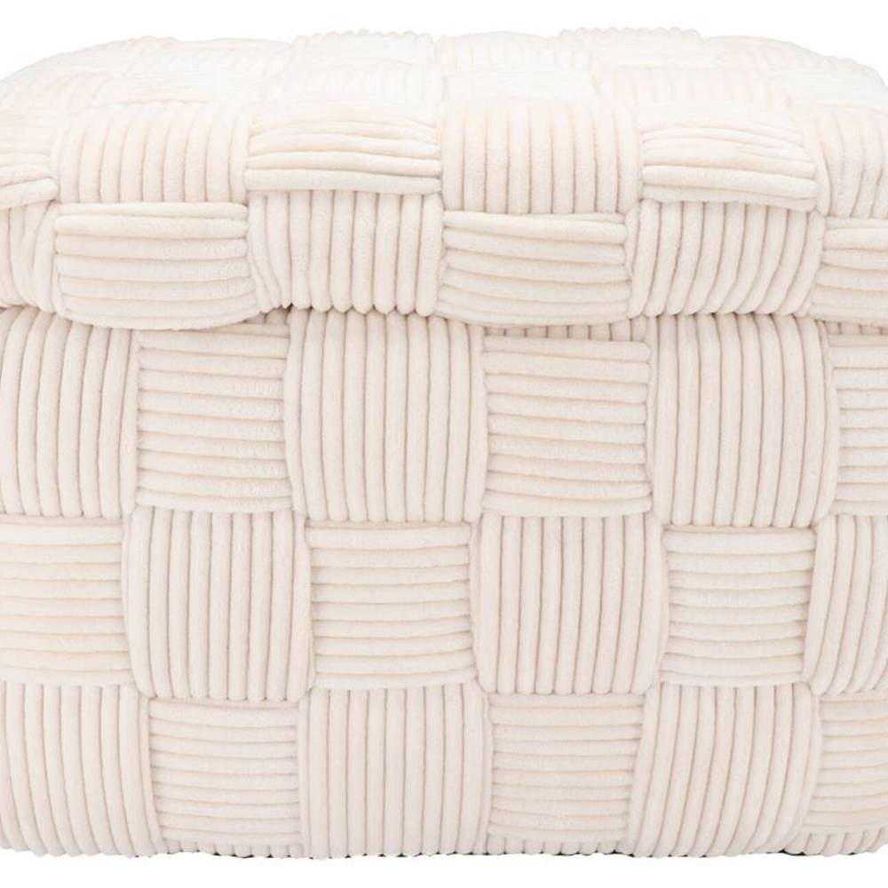 Hocker +Deckel Stripe weiss 60x40x42cm