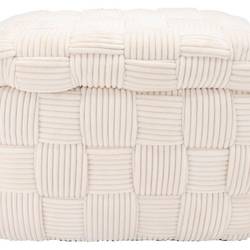 Hocker +Deckel Stripe weiss 60x40x42cm