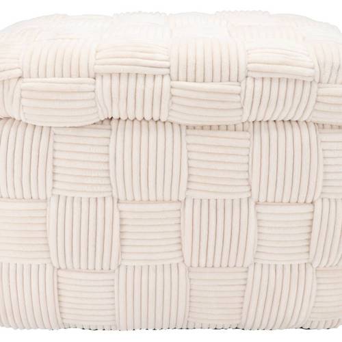 Hocker +Deckel Stripe weiss 60x40x42cm
