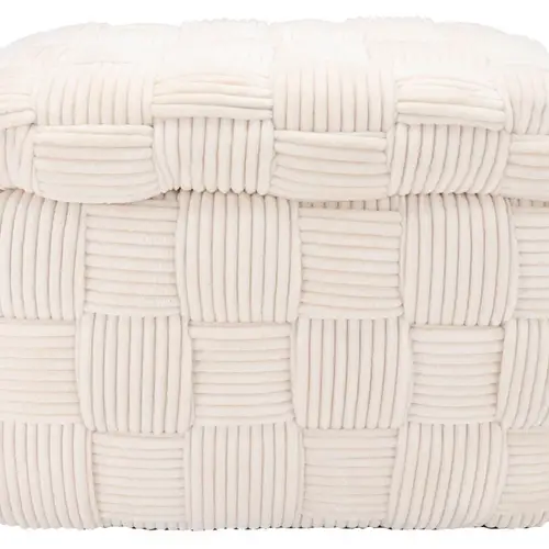 Hocker +Deckel Stripe weiss 60x40x42cm