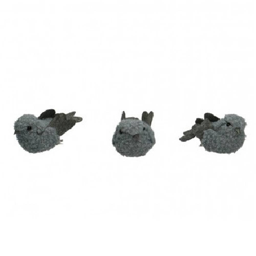 Vogel grau 08.5x05x04cm 