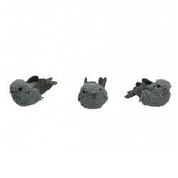 Vogel grau 08.5x05x04cm 