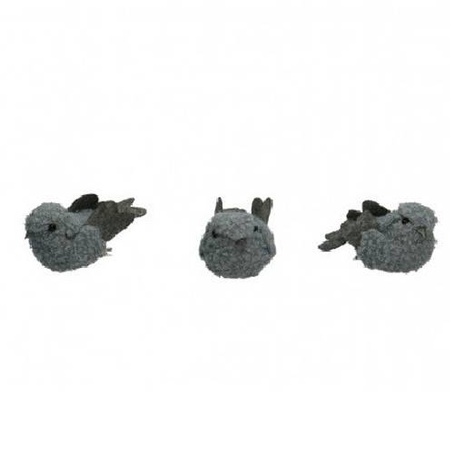 Vogel grau 08.5x05x04cm 