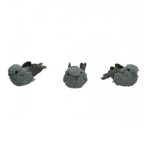Vogel grau 08.5x05x04cm 