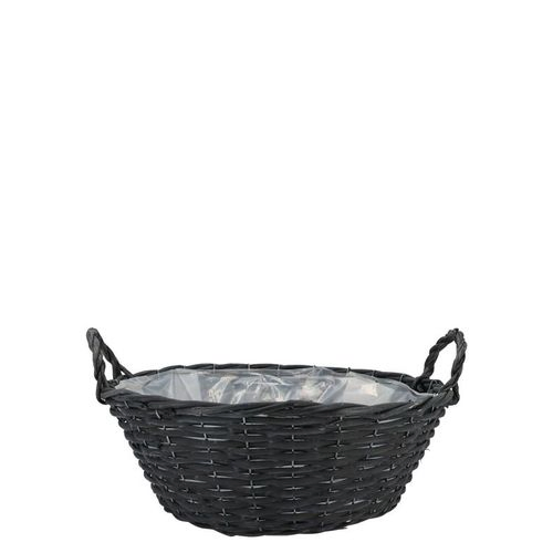 Korb Henkel Weide schwarz D22cm H10cm