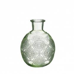 Glas Flasche Bologna grün D3/13x17cm